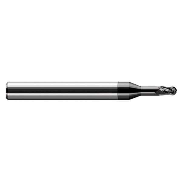 Miniature End Mill - Ball - Long Reach, Stub Flute